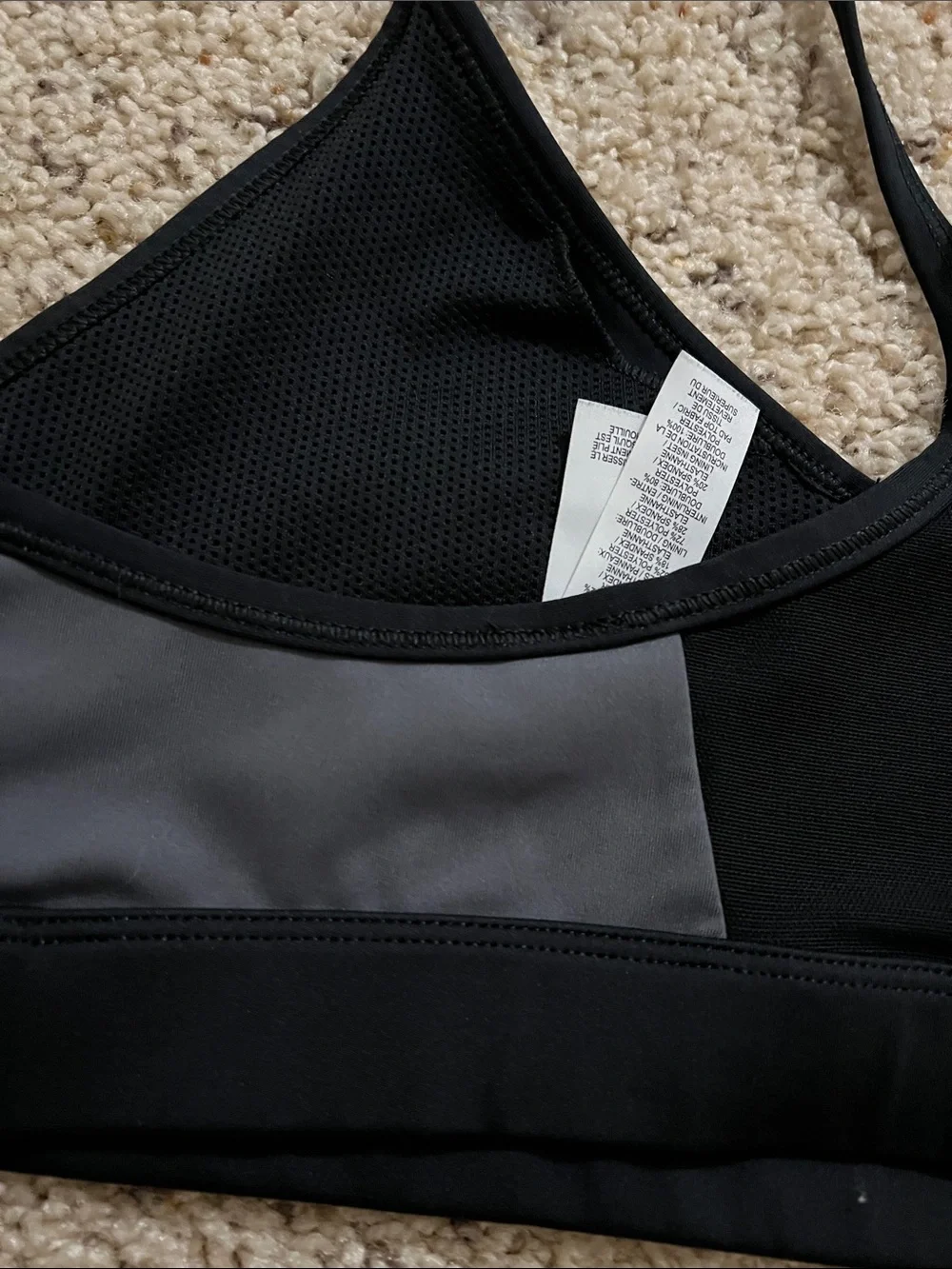 Nike Black and Gray AIR Racerback Sports Bra